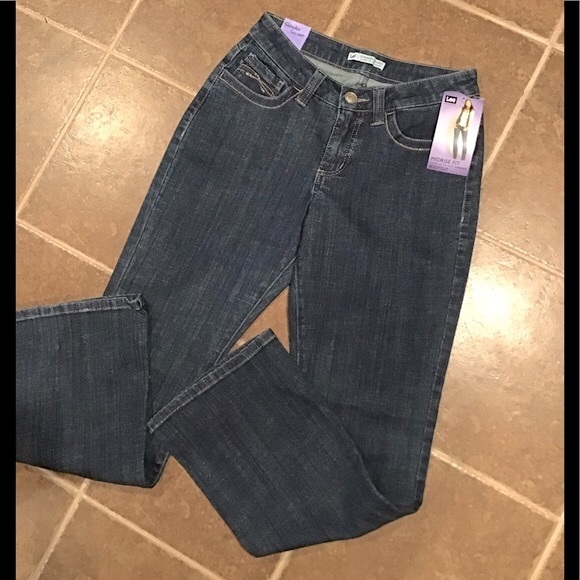 Lee Slender Secrets Stretch Jeans Bootcut Size 8 Short Mid-rise Fit - Picture 12 of 16